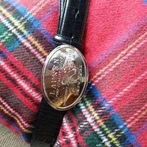 Ralph Lauren New York black croc embossed leather belt size s